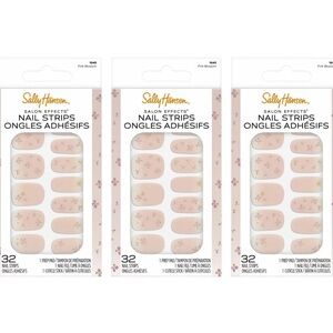 3 Pack Sally Hansen Salon Effects Nail Strips-Pink Blossom